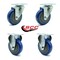 Service Caster 4 Inch Blue Polyurethane Wheel Swivel Top Plate Caster Set with 2 Rigid SCC SCC-20S414-PPUB-BLUE-2-R414-2 - alternate 2